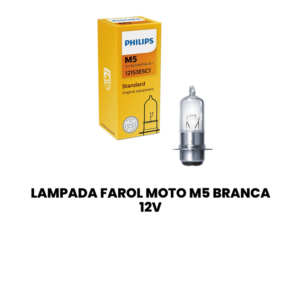 Lâmpada Farol Moto M5 Branca 12V - Universal - Imagem 2
