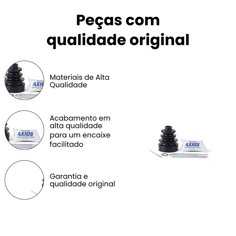 Coifa Homocinética Axios Kit Reparo Juntas Fiat Uno 1.0 1.4 - Imagem 3