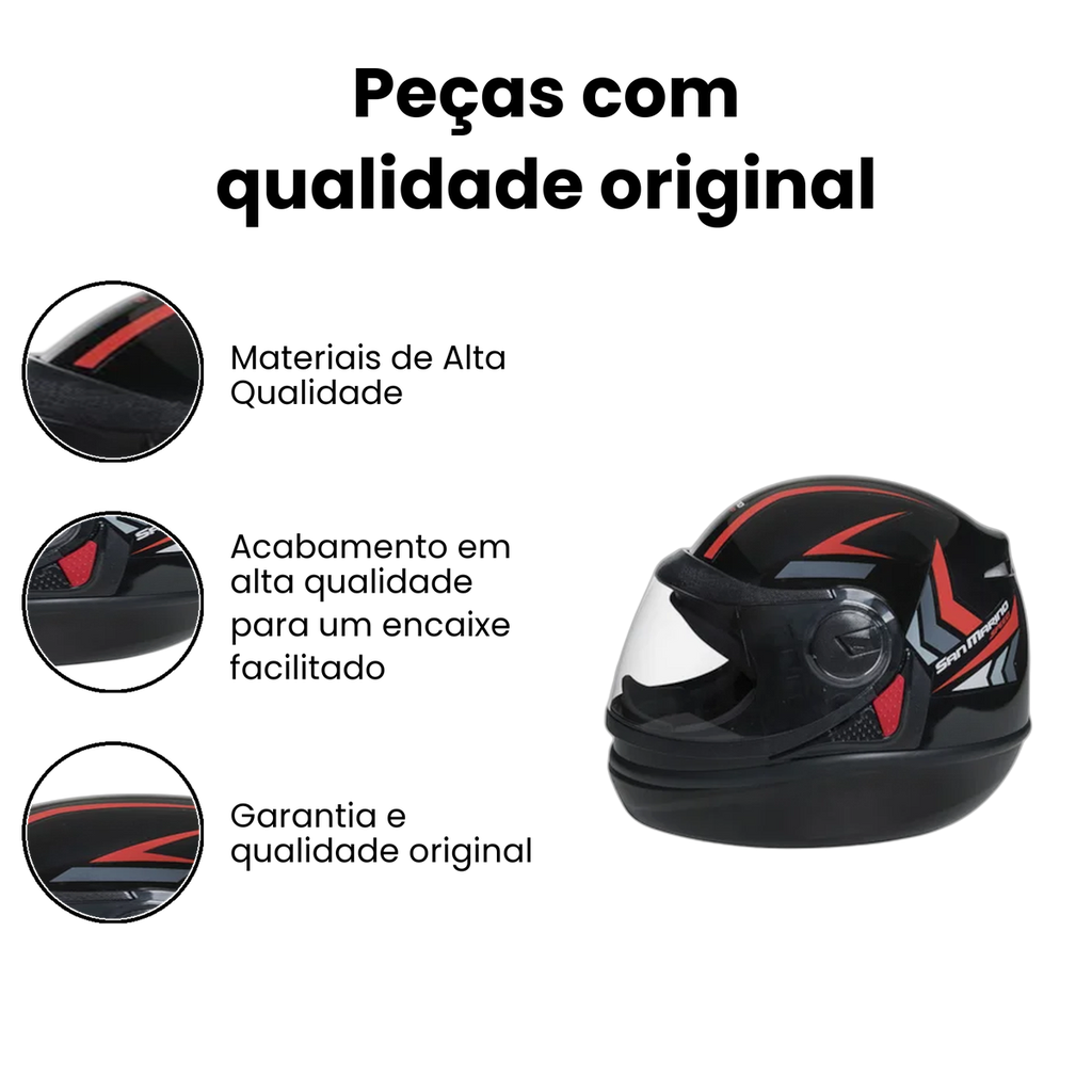 Capacete San Marino Speed One Preto Tamanhos 58 e 60 - Imagem 3