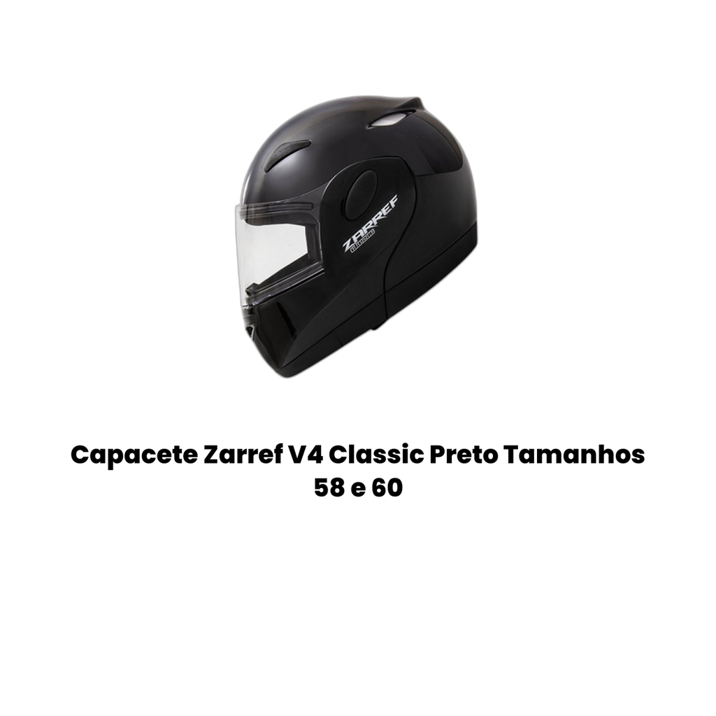 Capacete Zarref V4 Classic Preto Tamanhos 58 e 60 - Imagem 2