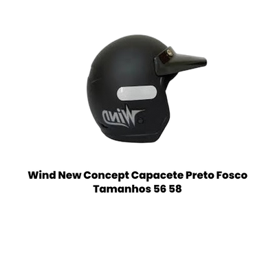 Wind New Concept Capacete Preto Fosco Tamanhos 56 58 - Imagem 2