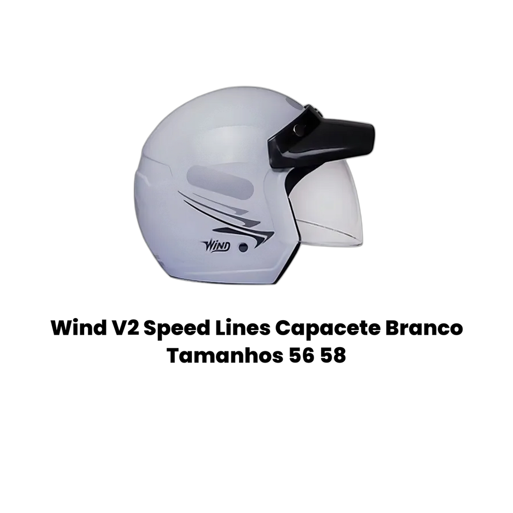 Wind V2 Speed Lines Capacete Branco Tamanhos 56 58 - Imagem 2