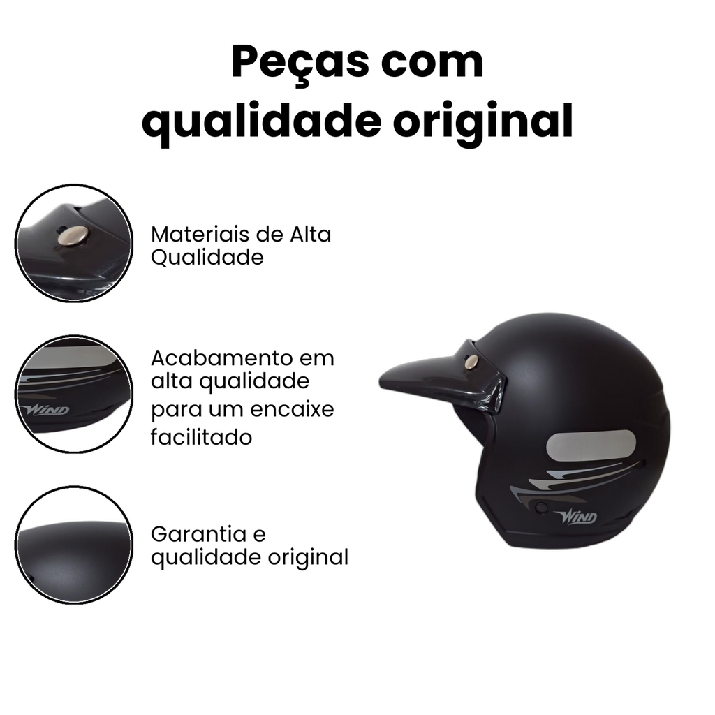 Wind V2 Speed Lines Capacete Preto Fosco Tamanhos 56 58 - Imagem 3