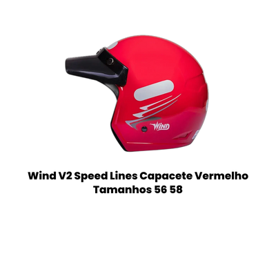 Wind V2 Speed Lines Capacete Vermelho Tamanhos 56 58 - Imagem 2