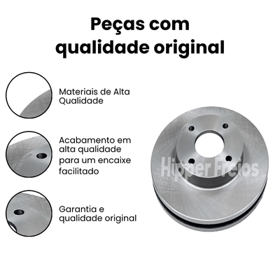 Par Disco Freio Diant. Ventilado Ford EcoSport 1.5 2.0 Flex 2003 - Imagem 3