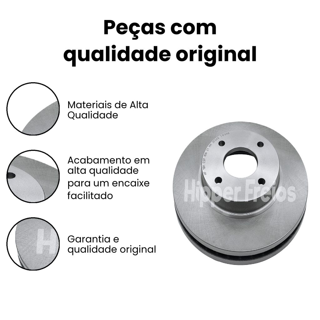 Par Disco Freio Diant Ventilado Ford Ka 1.0 1.5 1997 a 2021 - Imagem 3