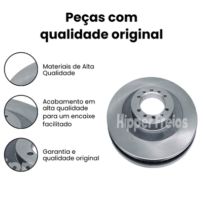 Par Disco Freio Diant Ventilado Mitsubishi L200 2.5 4x2 4x4 Dies - Imagem 3
