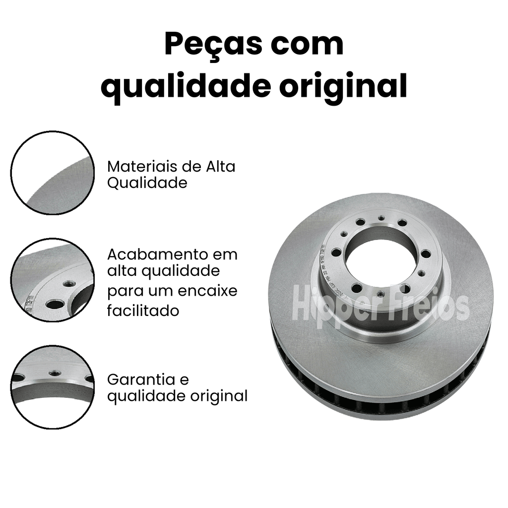 Par Disco Freio Diant. Ventilado Mitsubishi Pajero 3.2 4x4 Diese - Imagem 3