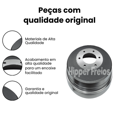 Tambor Freio Tras Mitsubishi L200 Triton 2012 a 2018 - Imagem 3