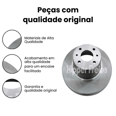 Par Disco Freio Tras Sólido HPF Fiat Bravo Linea Punto Stilo 200 - Imagem 3