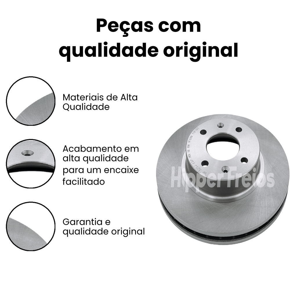 Par Disco Freio Diant Ventilado Hyundai HB20 HB20S 1.0 1.6 Flex - Imagem 3