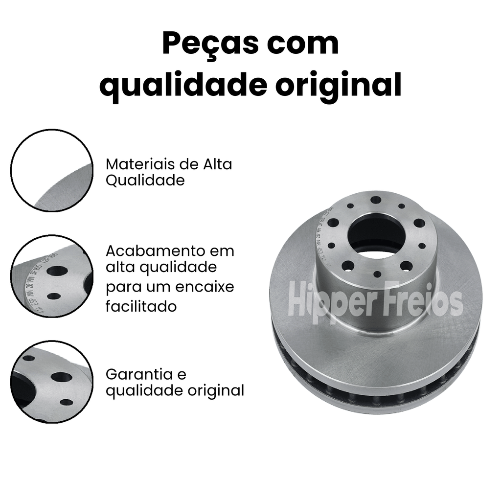 Par Disco Freio Diant Ventilado Fiat Ducato 2.2 2.3 2.8 Diesel 1 - Imagem 3