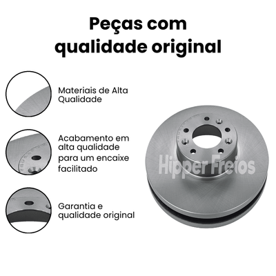 Par Disco Freio Diant Ventilado Peugeot Expert 1.5 1.6 Turbo Die - Imagem 3