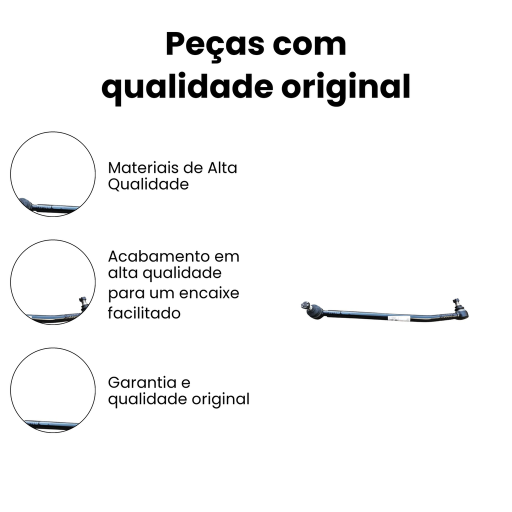 BARRA DIREÇÃO LATERAL DIANTEIRO DIREITO/ESQUERDO MERCEDES BENZ N-5008 - Imagem 3