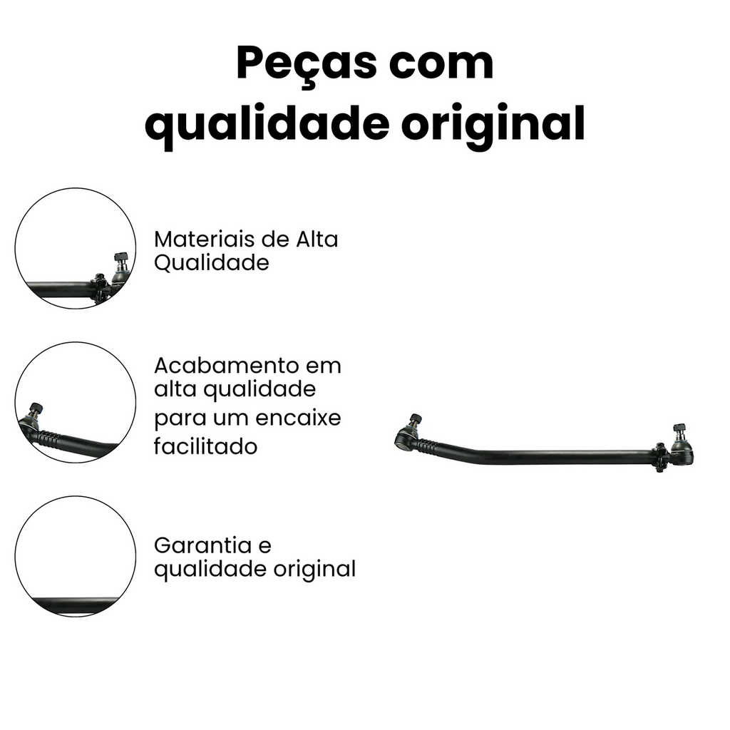 BARRA DIREÇÃO LATERAL DIANTEIRO DIREITO/ESQUERDO MERCEDES BENZ N-5033 - Imagem 3