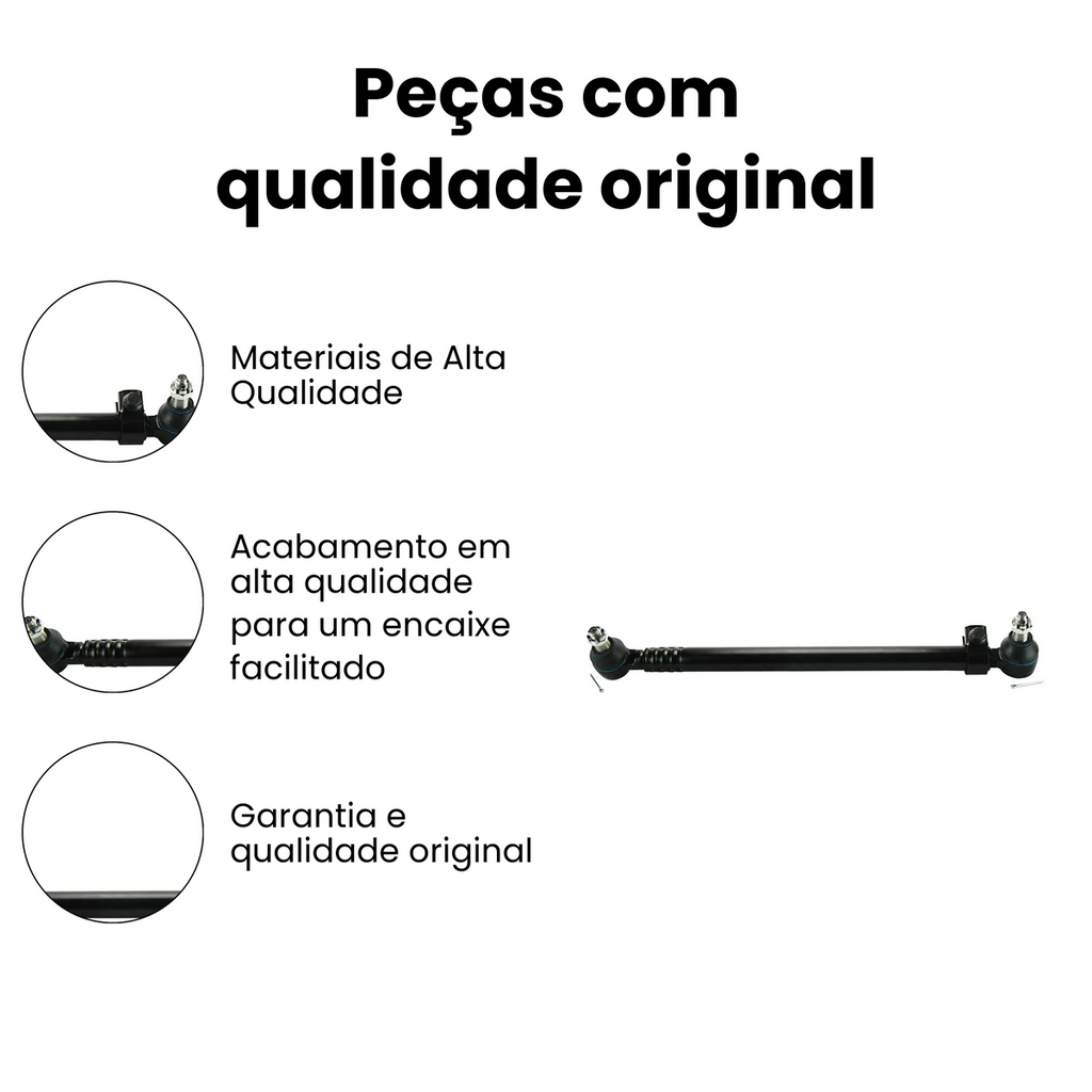 BARRA DE DIREÇÃO LATERAL DIANTEIRA DIREITA E ESQUERDA MERCEDES BENZ N-515 - Imagem 3