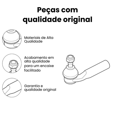 Terminal Direção Dianteiro Direito Fiat Punto Linea - Imagem 3
