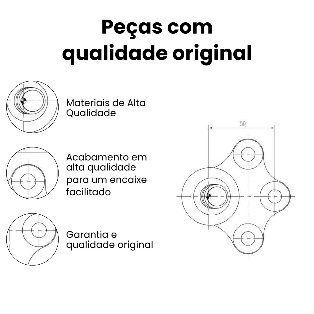 Pivo Dianteiro Direito/Esquerdo Citroen C3 Peugeot 208 - Imagem 3