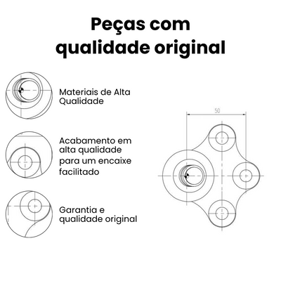 Pivo Dianteiro Direito/Esquerdo Citroen C3 Peugeot 208 - Imagem 3