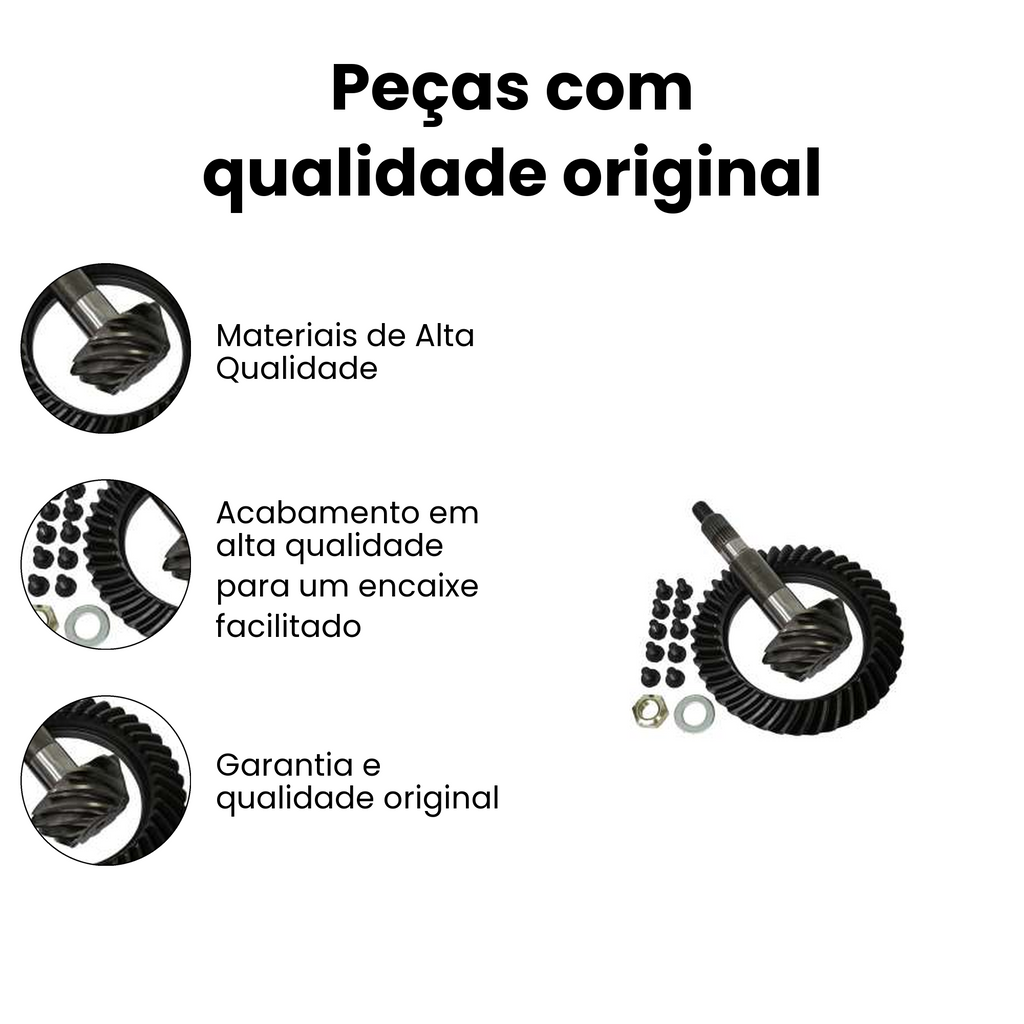 Coroa e Pinhão 44 Blazer S10 Ranger Chevrolet Ford - Imagem 3