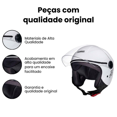 Capacete JOY23 Open Face Branco Tamanho 58 Motos Uno - Imagem 3