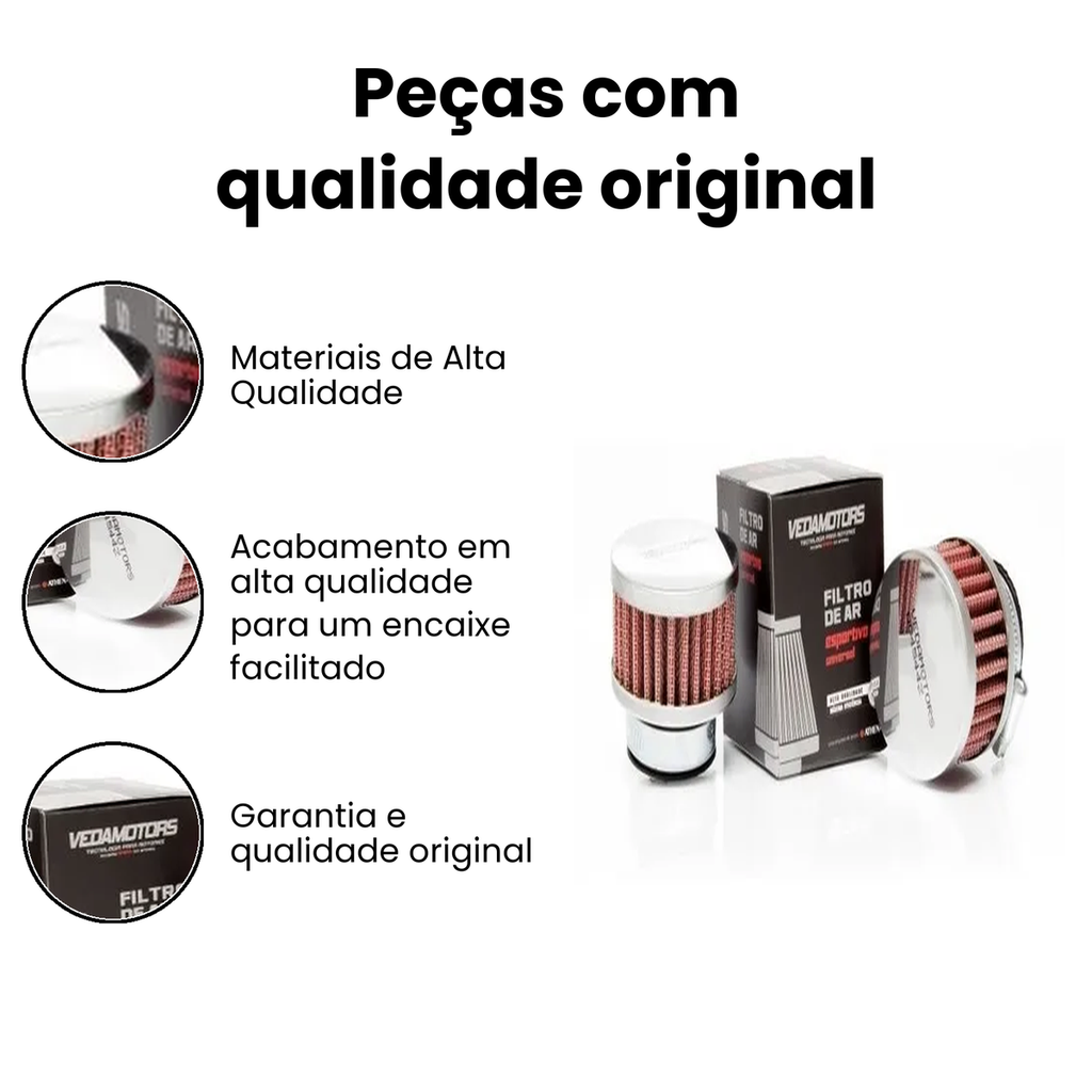 Filtro de Ar Alta Performance Honda C100 e Biz 125 - - Imagem 3