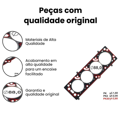 JUNTA DO CABEÇOTE Kadett - BASTOS (121511PK30) - Imagem 3