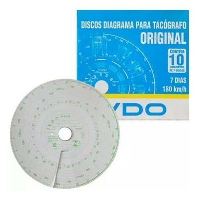 Disco Tacógrafo Semanal 180 km/h Ônibus e Caminhões - Imagem 1