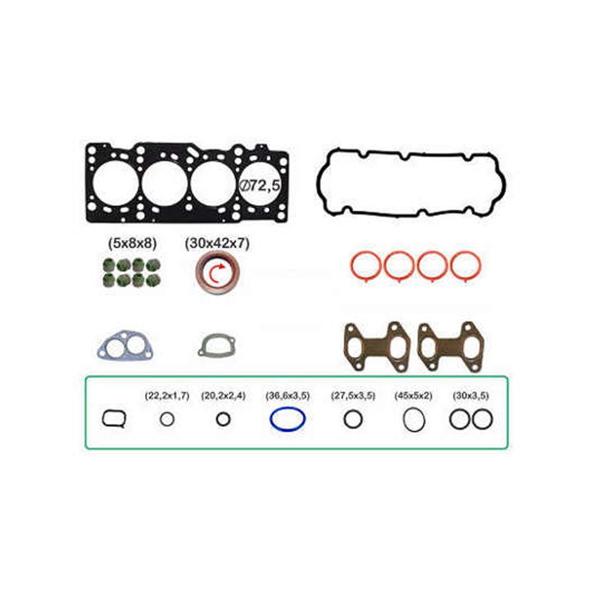 Jogo Junta Motor c/Retentor Palio Doblo Siena Punto 07-12