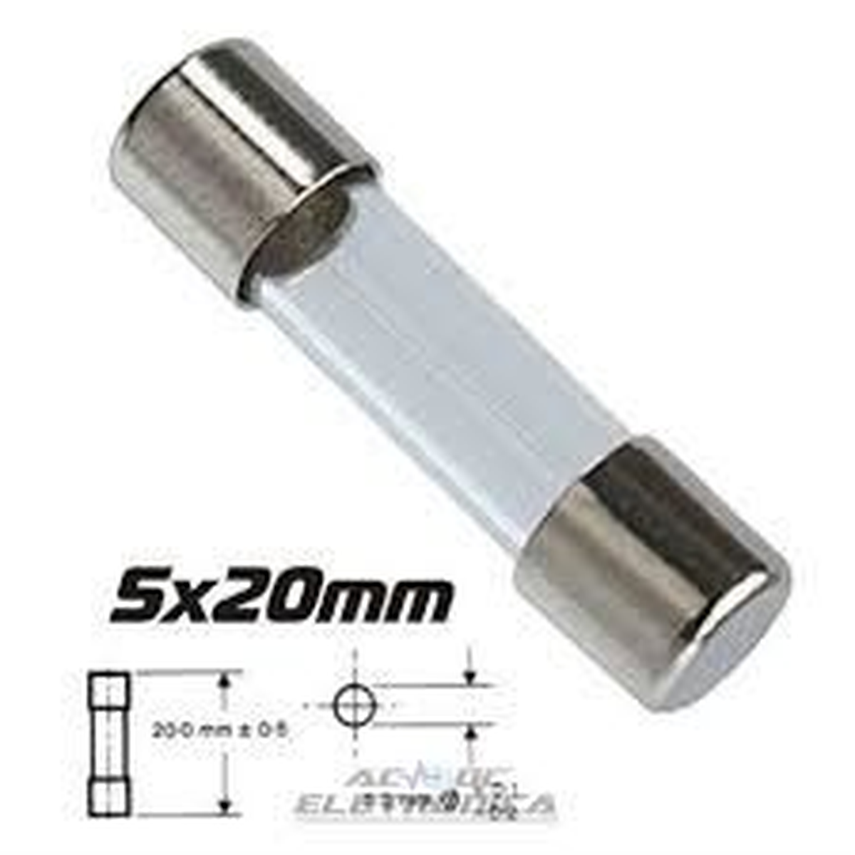 Fusível 20 Ampères 20x5mm 05 Amp - Automóveis e Caminhões