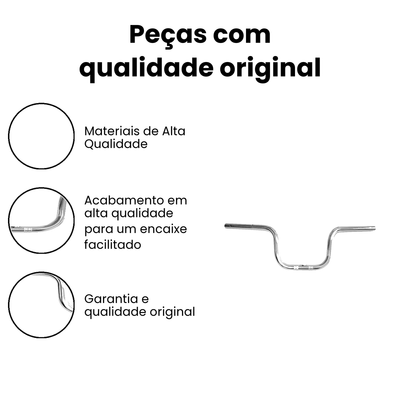 Guidão Cromado CG/Titan 125/150 04/08 c/ Furo - Imagem 3