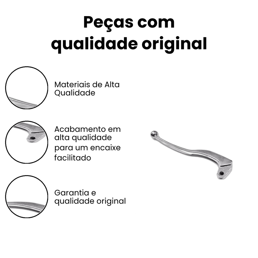 Manete Freio Yamaha YBR125 Tambor Cromado - YBR - Imagem 3