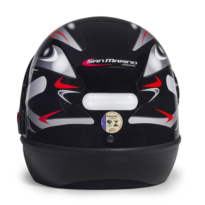 Capacete San Marino Grafic II Preto Fosco - Imagem 6