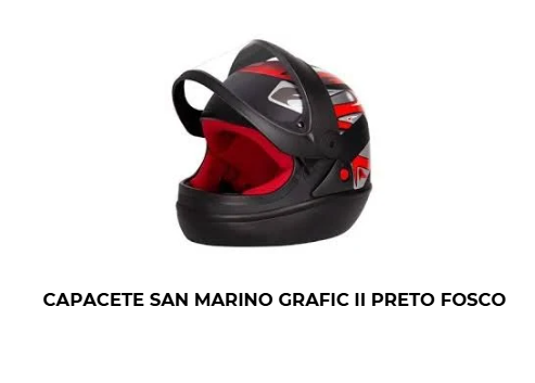 Capacete San Marino Grafic II Preto Fosco - Imagem 2