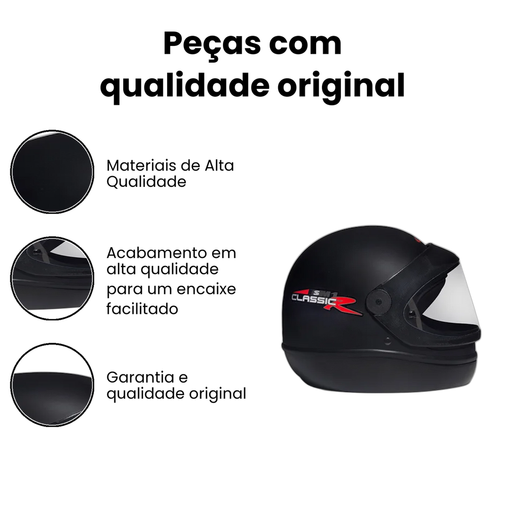 Capacete San Marino Classic Preto Fosco - Imagem 3