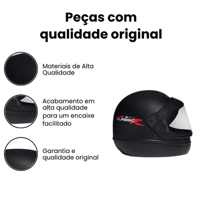 Capacete San Marino Classic Preto Fosco - Imagem 3