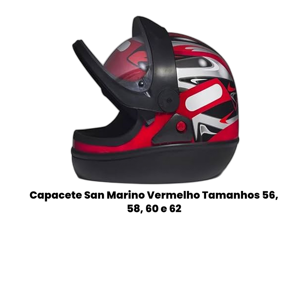 Capacete San Marino Vermelho - Imagem 2