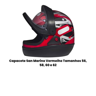 Capacete San Marino Vermelho - Imagem 2