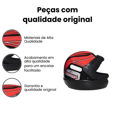 Capacete San Marino Oceano Preto/Vermelho - Imagem 3