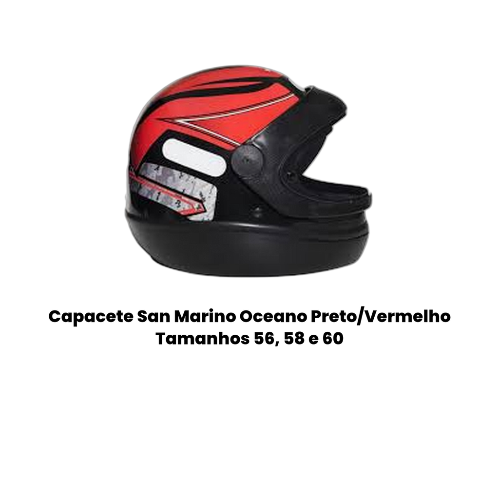 Capacete San Marino Oceano Preto/Vermelho - Imagem 2