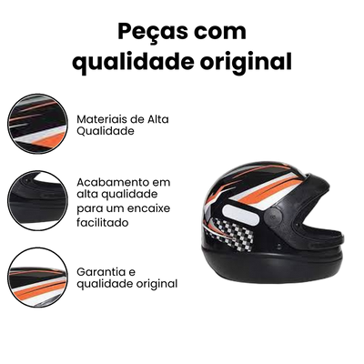 Capacete San Marino Diablo Preto/Laranja - Imagem 3