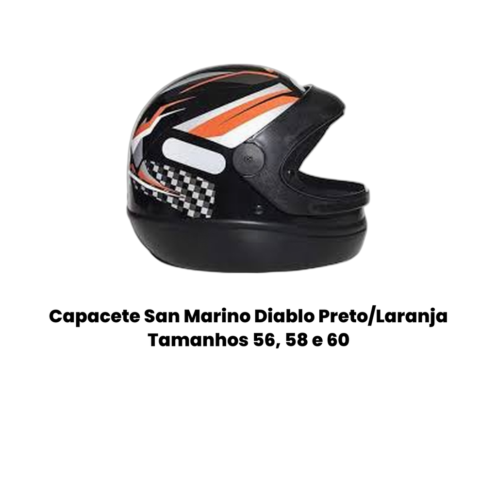 Capacete San Marino Diablo Preto/Laranja - Imagem 2