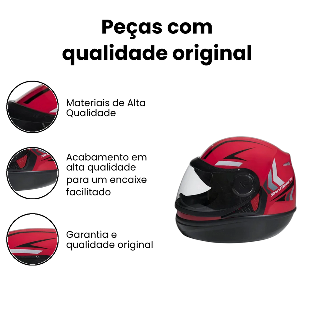 Capacete San Marino Speed One Vermelho Tamanhos 58 e 60 - Imagem 3