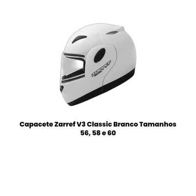 Capacete Zarref V3 Classic Branco - Imagem 2
