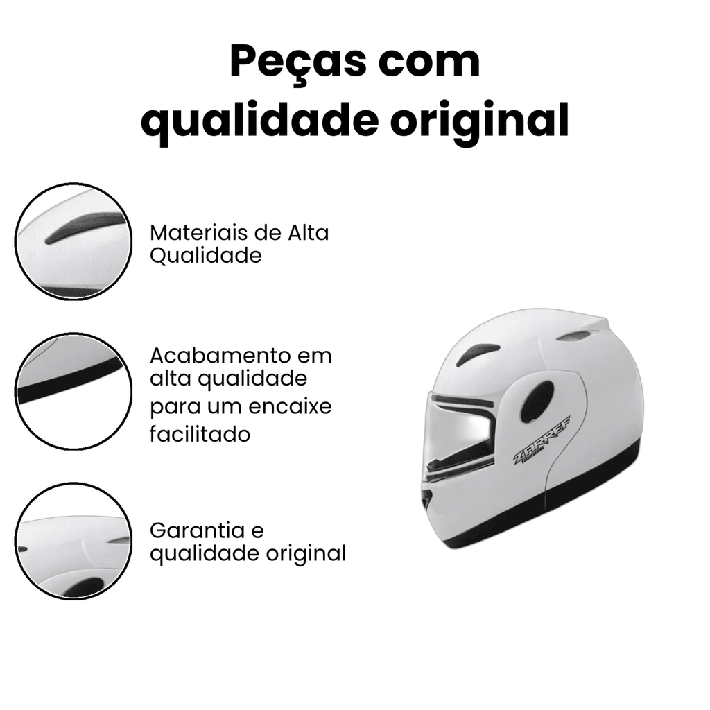 Capacete Zarref V3 Classic Branco - Imagem 3