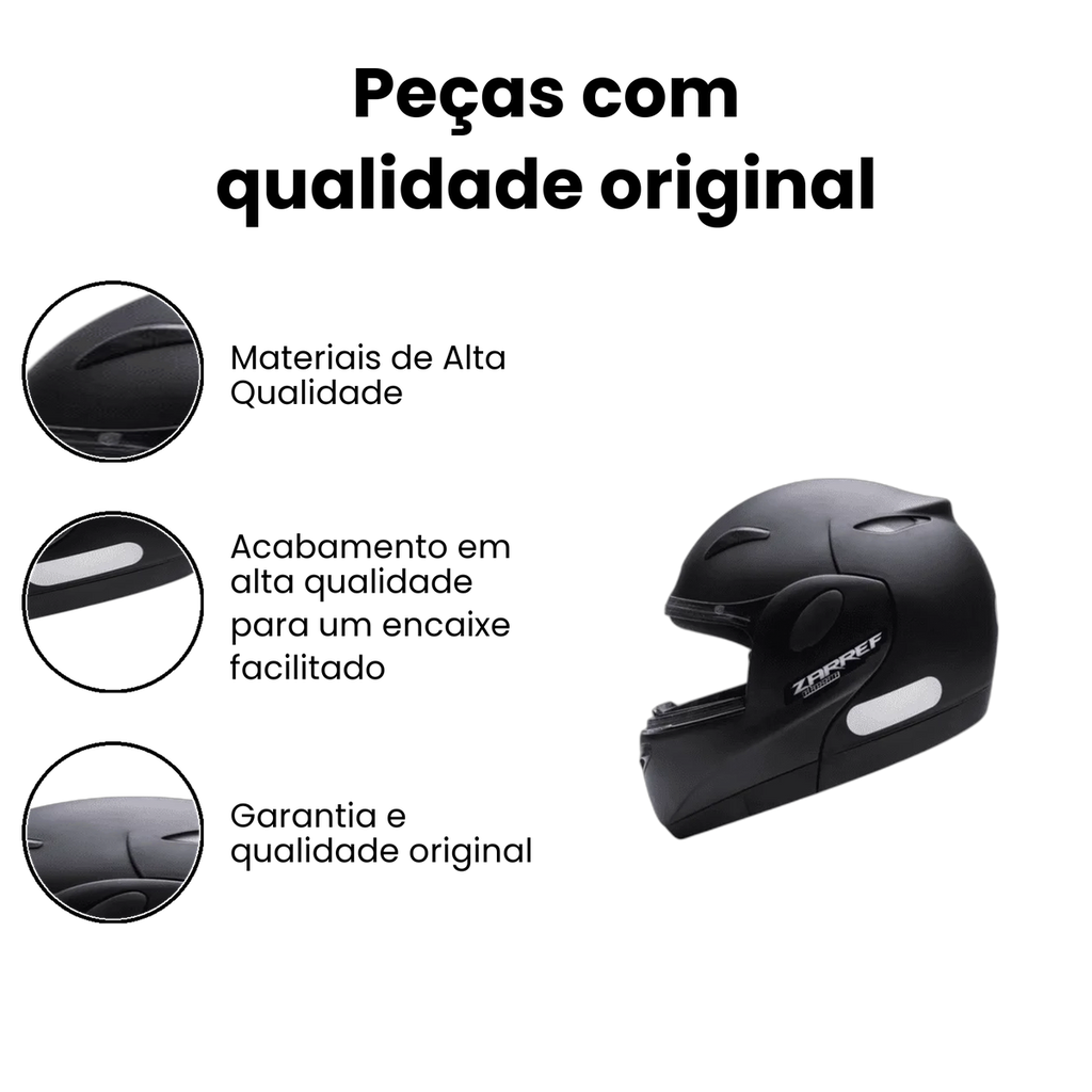 Capacete Zarref V3 Classic Preto Fosco - Imagem 3