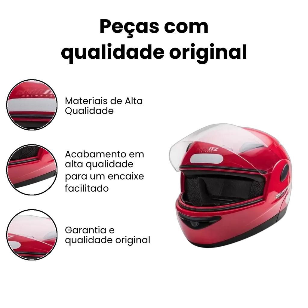 Capacete Zarref V3 Classic Vermelho - Imagem 3