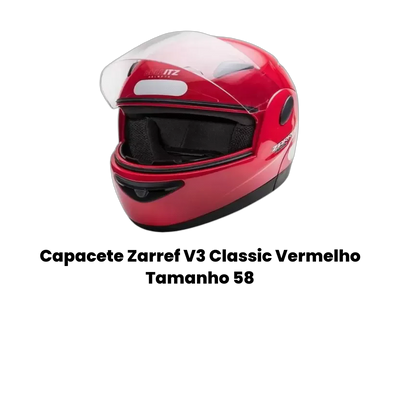 Capacete Zarref V3 Classic Vermelho - Imagem 2