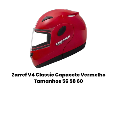 Zarref V4 Classic Capacete Vermelho - Imagem 2