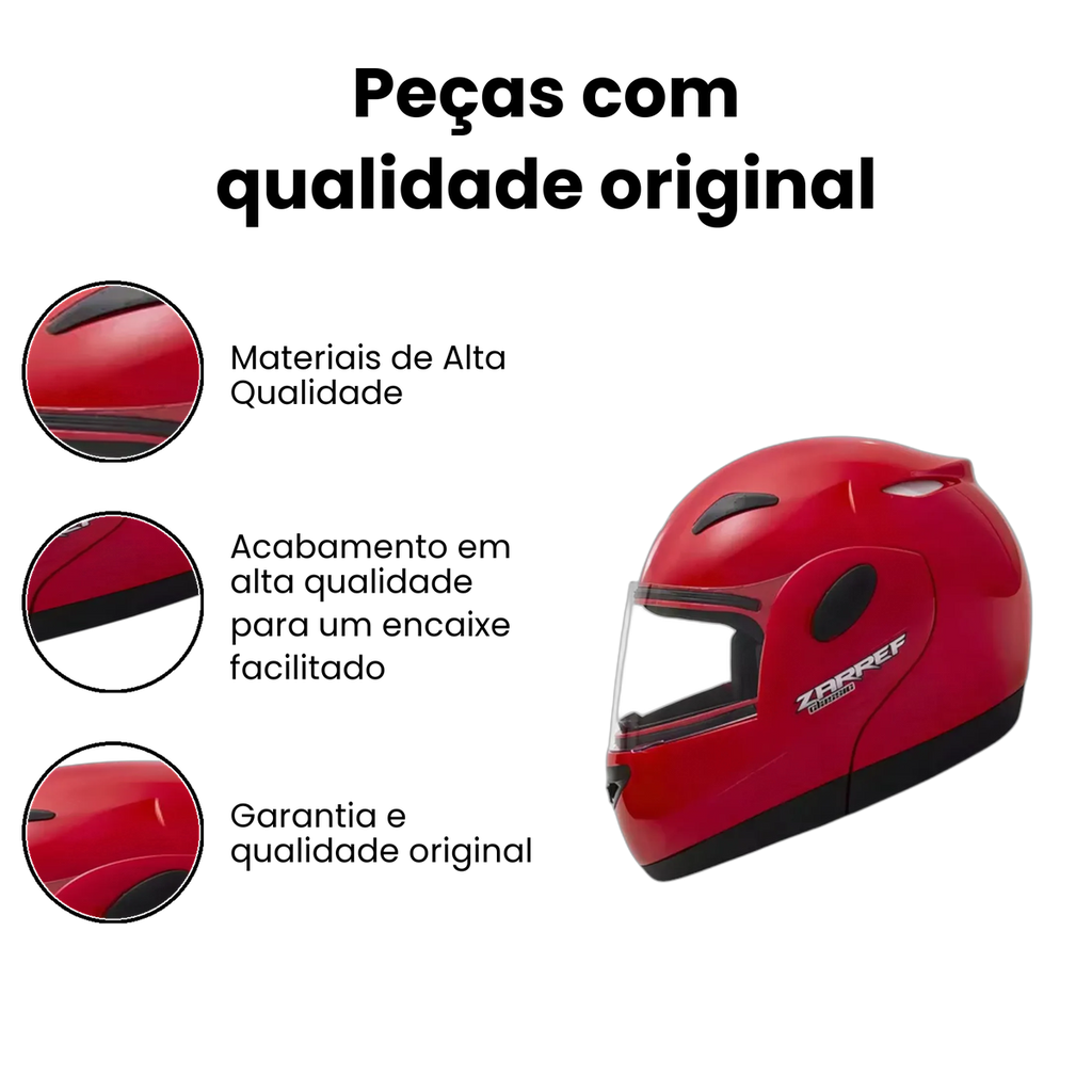 Zarref V4 Classic Capacete Vermelho - Imagem 3